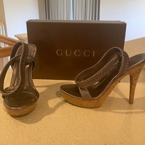 Gucci bronze heels